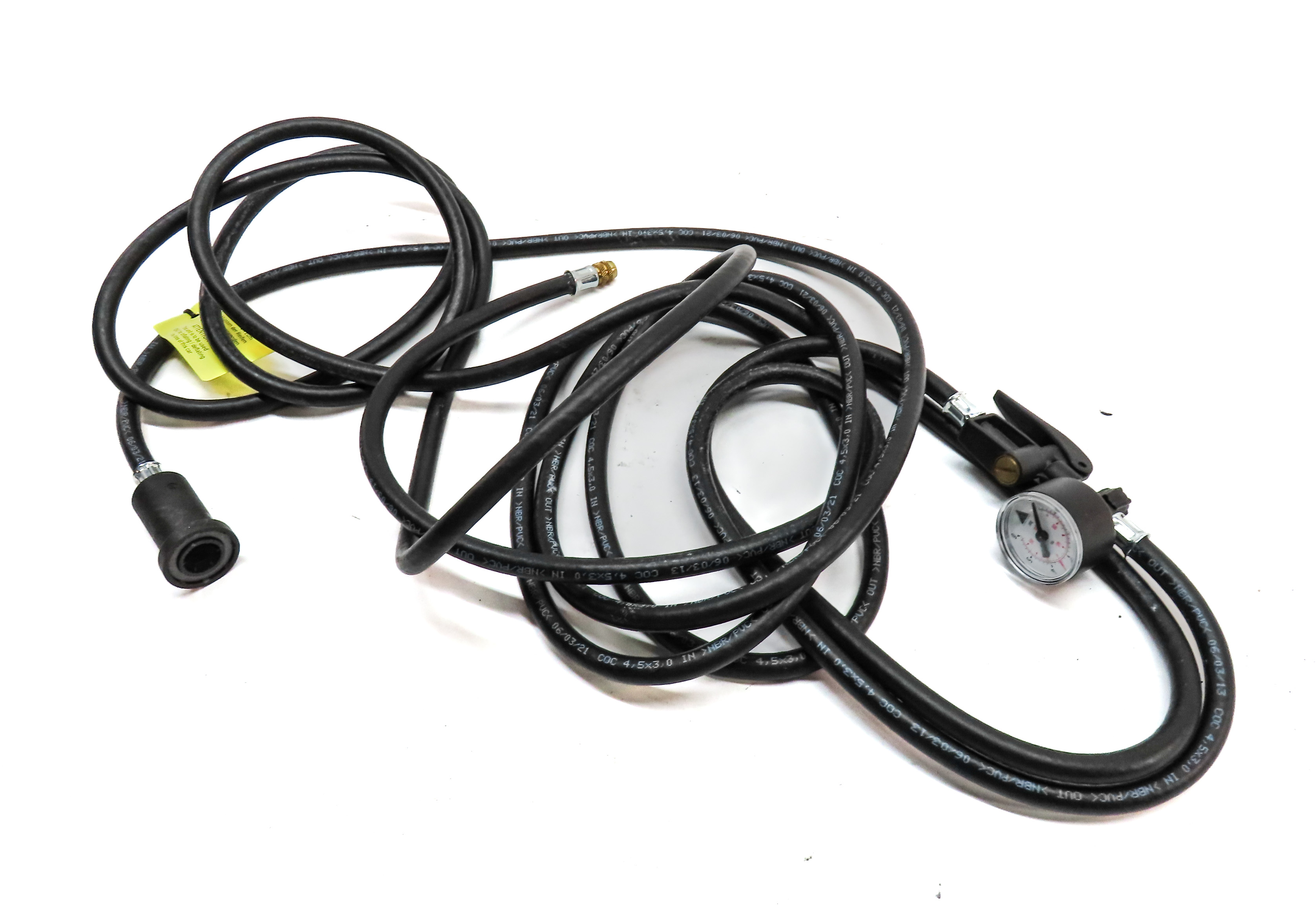 2004 PORSCHE CAYENNE (955) AIR SUSPSENSION COMPRESSOR FILLER HOSE w/ GAUGE — exact item pictured